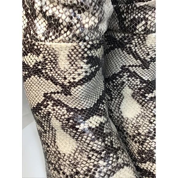 Bebe Women Vegan Snake Skin Mid Calf Boots Sz. 7 Brown 3.5” heel Edgy Y2K - Picture 6 of 12
